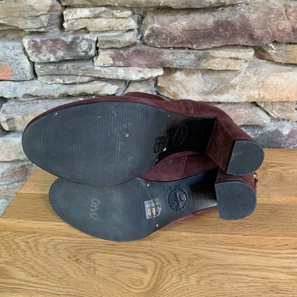 Boden Suede Ankle Boots Block Heel Back Zip Sz 40 Booties 3" India - Picture 8 of 13